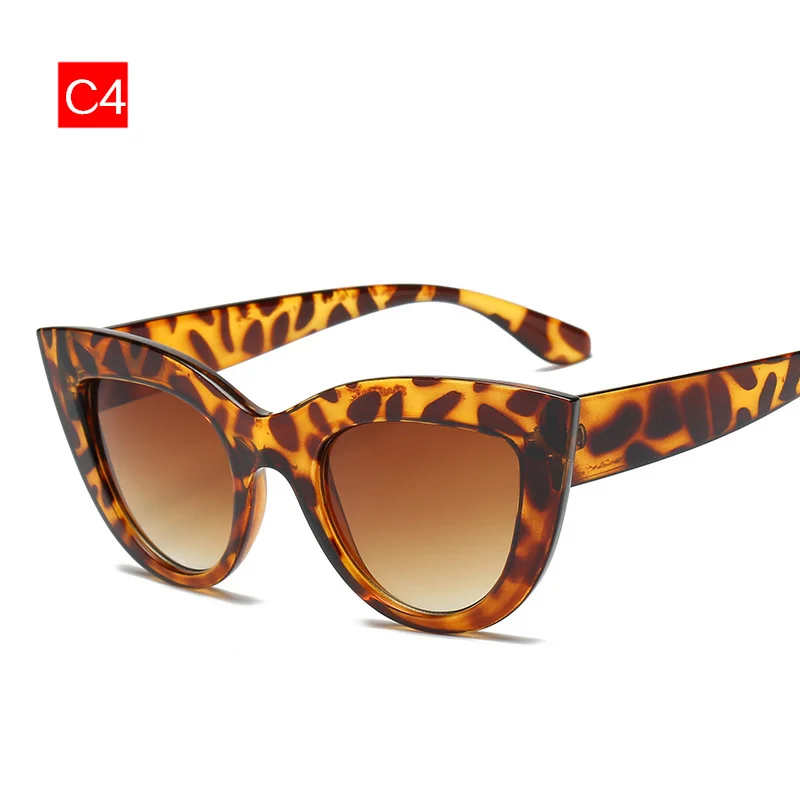 Oulylan Cat Eye Sunglasses Women Luxury Gradient Sun Glasses Female Brand Designer Cateyes Eyewear Shades for Ladies - Цвет линз: leopard