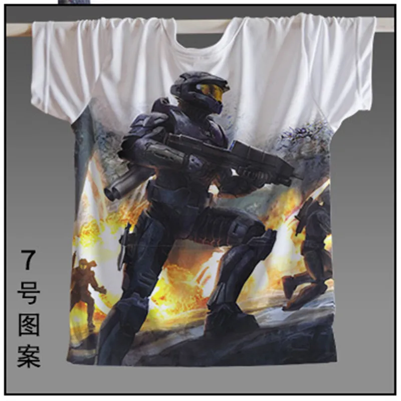 Высокое качество игры Halo 5 СБ ООН футболка Для мужчин короткий рукав o Средства ухода за кожей шеи Пользовательские Костюмы футболка унисекс - Цвет: 6