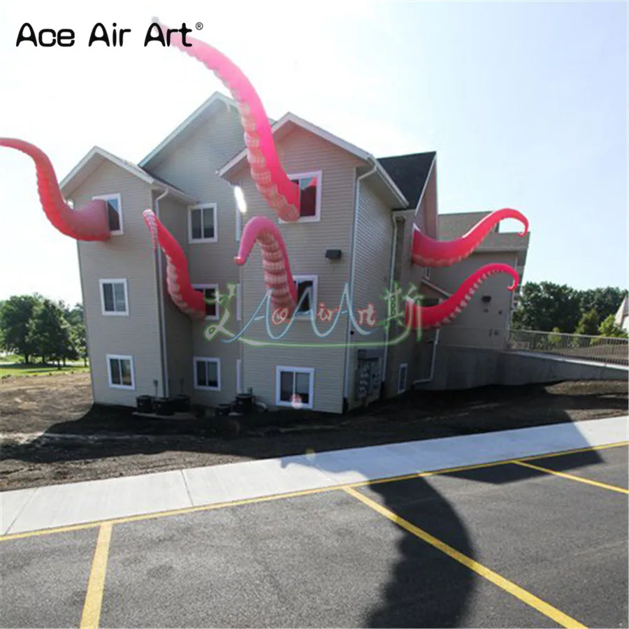 

Giant building decoration inflatable Devilfish Claw,pink octupus legs/river monsters by professional designer and supplier
