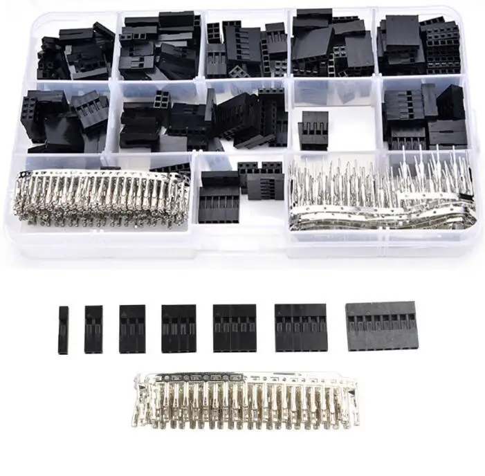 

620pcs Dupont Wire Cable Jumper Pin Header Connector Housing Kit Male Crimp Pins+Female Pin Connector Terminal Pitch With Box