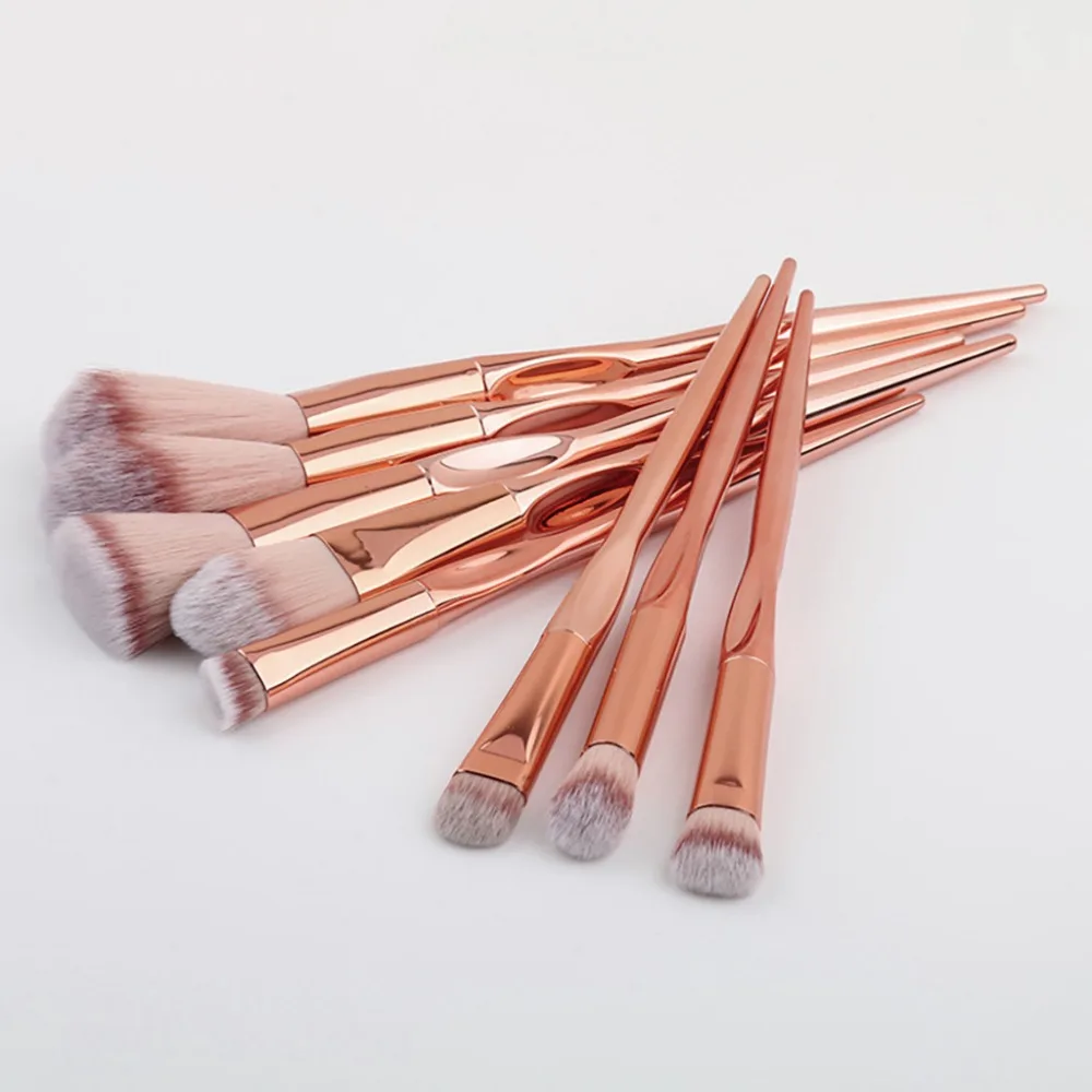 

Rose Gold Makeup Brushes Foundation Powder Make Up Brushes Eyeshadow Eyebrow Beauty Cosmetic Brush Kits 8pcs LD