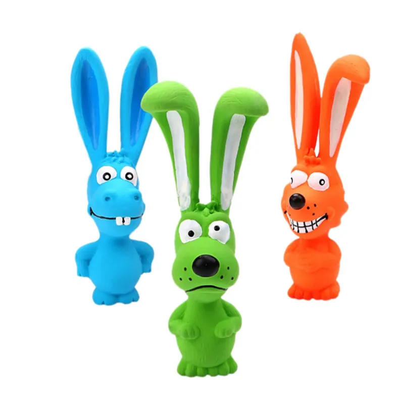 

Pet Multi-Shapes Squeaky Chew Toy Dogs Cats Non-Toxic Rabbit Pig Shape Dogs Bite Toy Molar Cleaning Teeth Toy