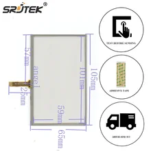 Srjtek 4.3 Inch 4 Wire Universal LCD Touch Screen Car GPS 105mm*65mm For 721Q310B63-A2 For HSD043I9W2-A10-R00