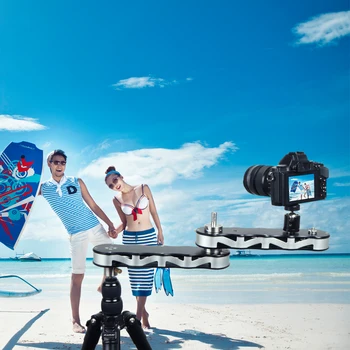 

New Commlite 4-times Distance Retractable Mini Aluminum Alloy Video Slider for DSLR Camera Micro Camera Smartphone