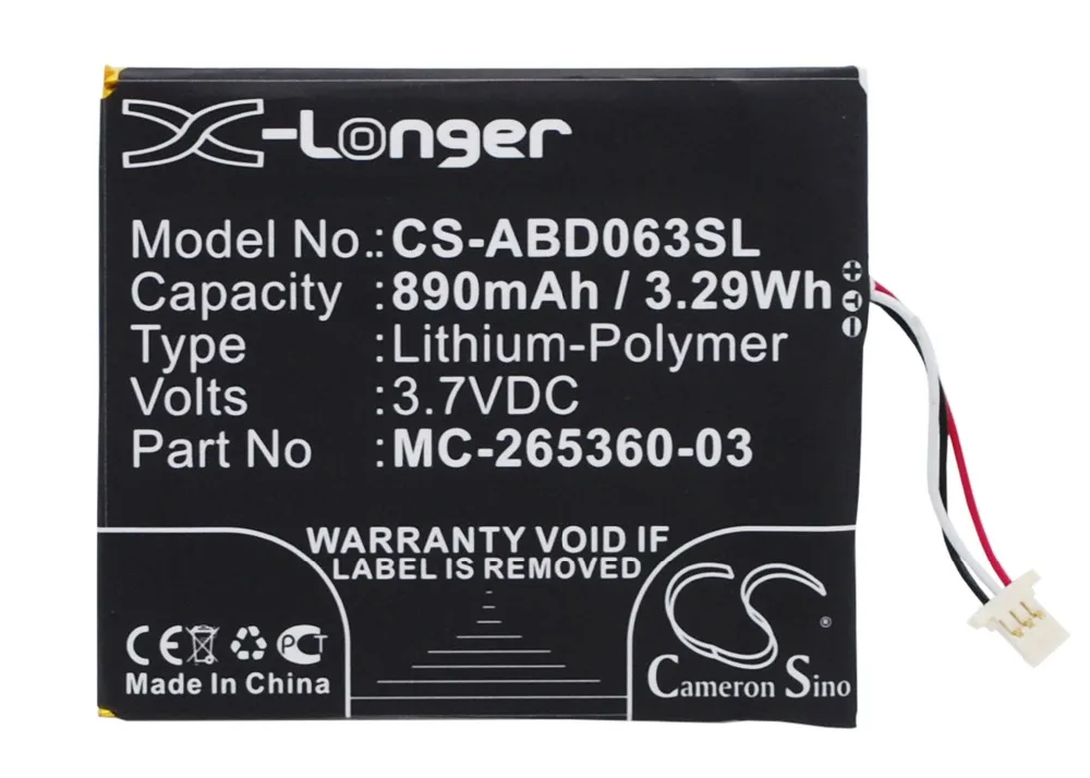 

Cameron Sino 890mAh Battery Amazon 58-000083 MC-265360-03 for Amazon Kindle 7 Kindle 7th Generation WP63GW
