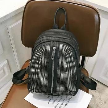 

Backpack Women Large Capacity Fashion Simple School Backpack Girl New Fashion Rivet Wild New Cool Leisure Travel Backpack K605