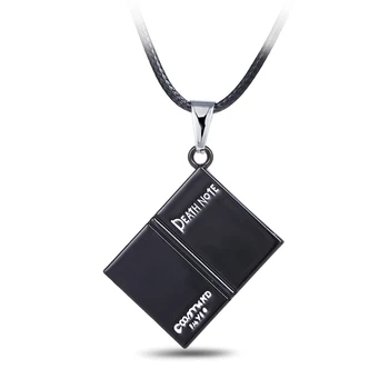 

Hot Anime Death Note Open Black Book Necklace Collar Pendant Rope Leather For Women Man's Jewelry Cosplay Gift Trinket