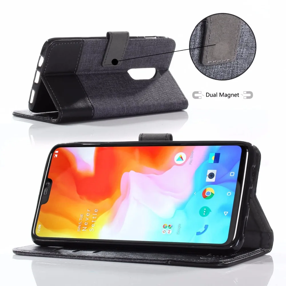 Чехол-Кошелек для Oneplus 6 чехол с откидной крышкой из искусственной кожи 5 3 3T T Oneplus6