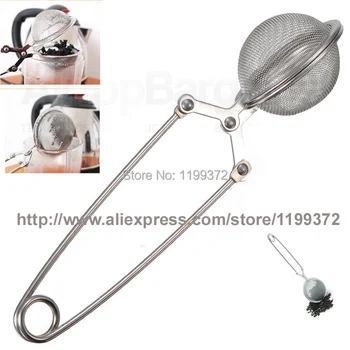 

100pcs/lot Stainless Steel Tea Spoon Mesh Sphere Ball Infuser Strainer Steeper Filter Filters Tea LEaf Free FEDEX DHL Shipping
