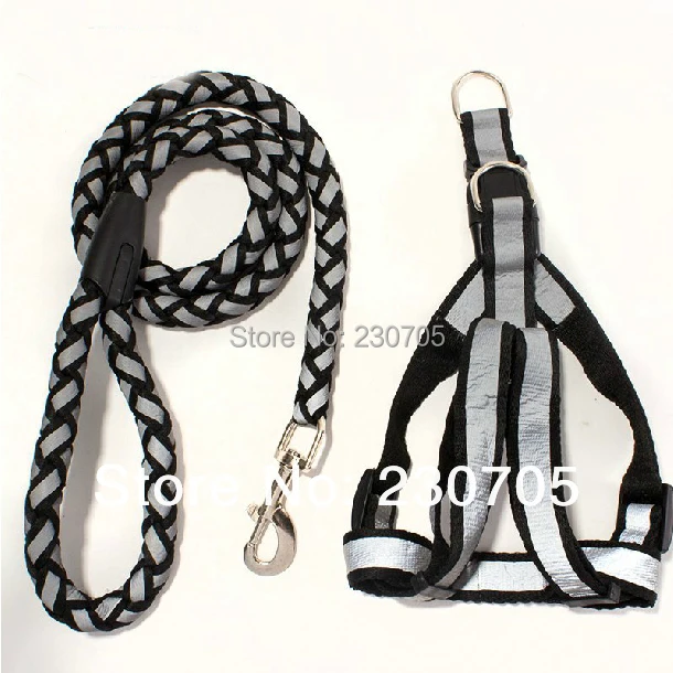

Reflective Dog Harnesses Round Leash Set , Durable Dog Training Leash Harness, Pet leash dog rope, dog chain chest straps, S M L