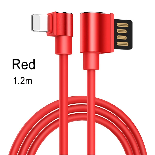 НОСО U37 зарядка через usb кабель для Lightning/USB быстрая зарядка кабель синхронизации данных 2A L Форма 90 градусов провода для iPhone X 7 8 6 5 плюс - Цвет: Красный