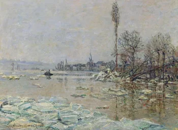 

High quality Oil painting Canvas Reproductions Breakup of Ice (1880) By Claude Monet hand painted
