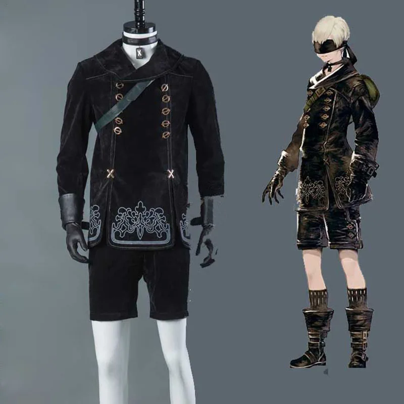 NieR Automata YoRHa No.9 Type S Cosplay Costumes 9S Uniforms Jacket +Pants+ Backpack + Braces +Gloves+Necktie+Stockings+ Goggles |