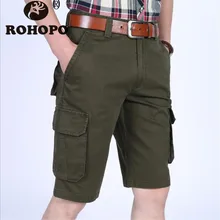 До колена комбинезон Карманы Шорты Лето хлопок человек военный тактический свободные карго шорты бренд мужской толстый хлопок брюки