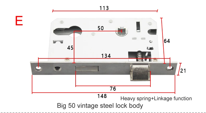 Большой корпус 50 замков, 5045 анти-замок, старомодный, тяжелая пружина, функция связи, длина 145, медь и сталь, материал