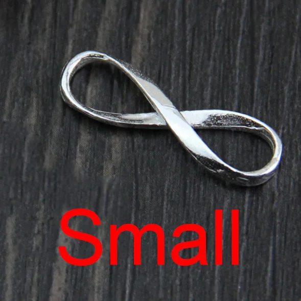 2 шт соединитель в виде символа бесконечности для ювелирных браслетов винтажный 925 пробы серебряный DIY ювелирных изделий и компонентов - Цвет: Small