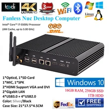 Corei7 5500U 16 Г RAM 256 Г SSD 1 ТБ HDD Безвентиляторный Тонкий Computador Mini PC Окна TV Box Media Center DHL FreeShipping Windows 10