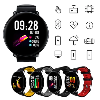 

Carbon Fiber Smart Watch IPS Full Touch Screen Fitness Tracker Waterproof Sports Watches Blood Pressure Smart Watch Men&Women