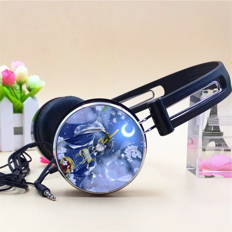 Custom Touken Ranbu Online Mikazuki Munechika Nakigitsune Anime Headphone Adjustable Headphones Gaming Headset Stereo Headphones