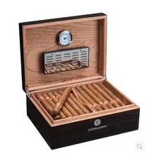 Luxury cedar wood structure black box from under the cigars cohiba timber box for storing cigars