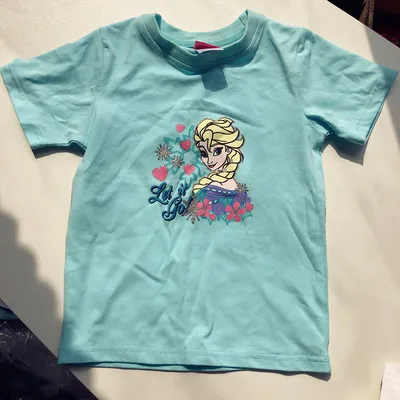 Детская футболка с героями мультфильма «Холодное сердце» и «Эльза»; двухсторонняя хлопковая Футболка с блестками для девочек
