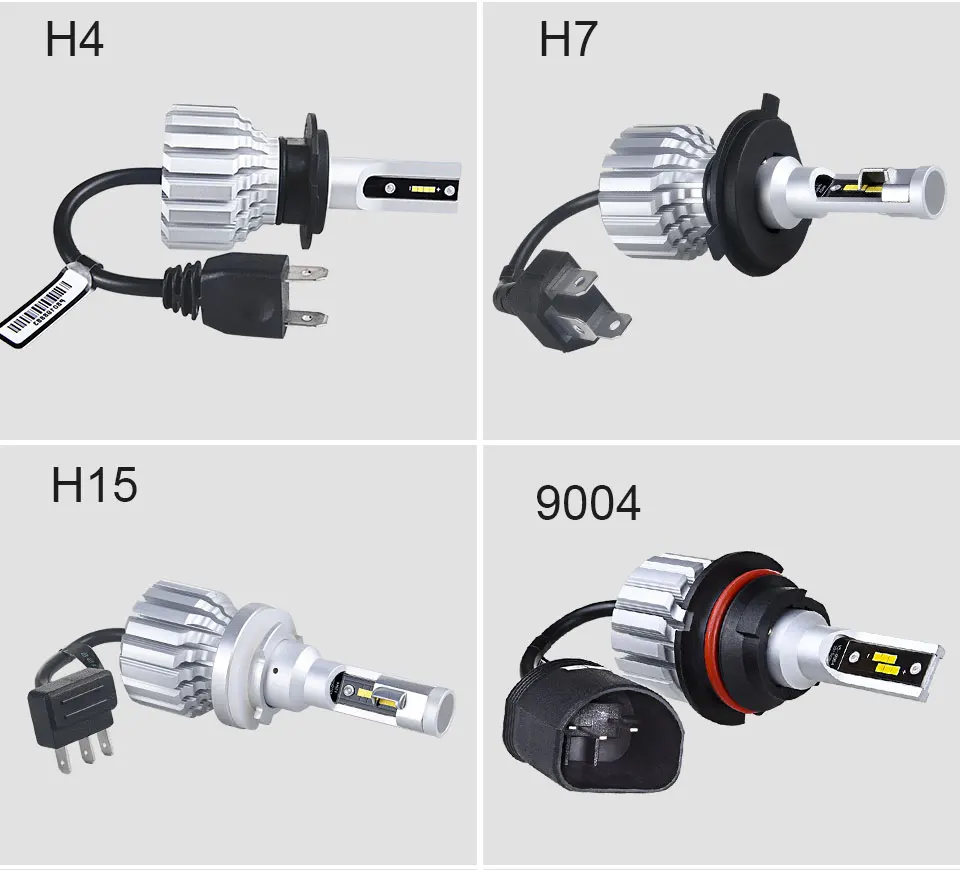 Foxcnsun LED H4 Car Bulbs 6500K Auto H7 LED Headlight Fan-less Head Lamp SUV 50W CSP Chips H11 9005 9006 led H3 H1 Bulbs H15 H8 (14)