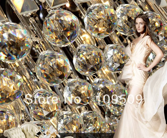 

Free Shipping, 40mm Champagne Feng Shui Crystal Ball Prism Rainbow Chi Ball Healing Sun Catcher