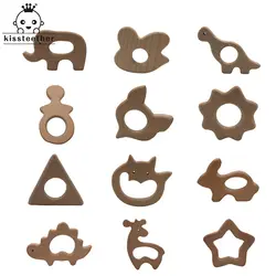 Деревянный Прорезыватель кольца натуральные зубцы из древесины игрушки для младенцев, деревянный Прорезыватель животных для малышей