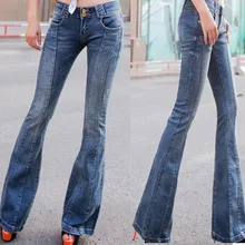 Джинсы с высокой талией, женские расклешенные брюки, широкие брюки, повседневные джинсовые брюки размера плюс