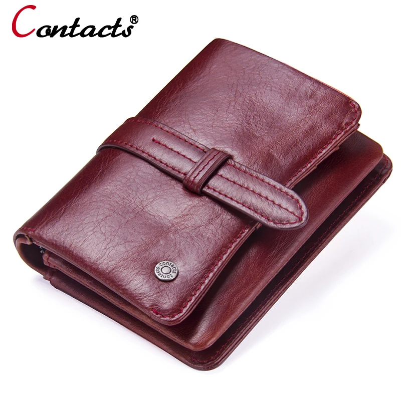 

Contact's 2018 womens wallets and purses genuine leather zipper coin purse female small woman wallet card holder clutch female