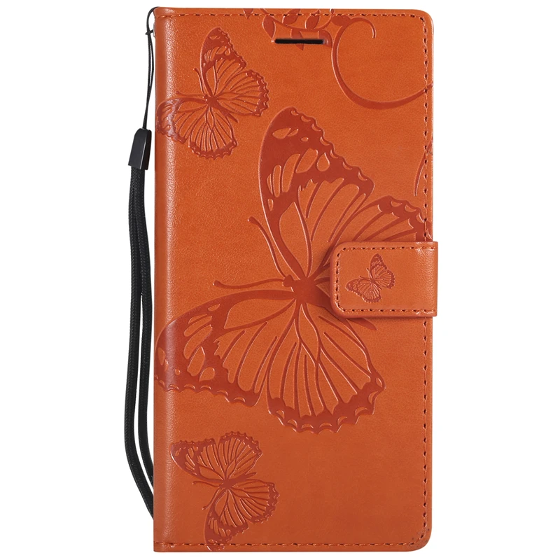Кожаный флип-чехол с двойной 3D бабочкой для Motorola Moto G4 G5 G5s G6 E4 C Plus Moto G2 Z3 Play Z Force X, стильный кошелек, чехол - Цвет: Оранжевый