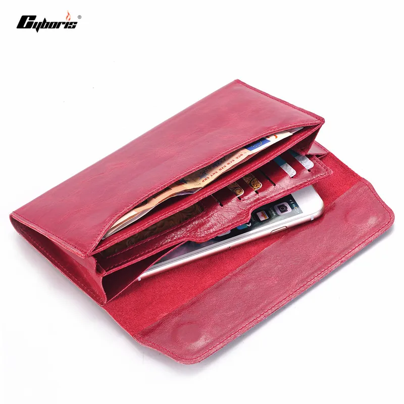 

CYBORIS for S7 edge Multifunctional lady women Genuine Leather Wallet Pouch Handbag Case For Samsung Galaxy S6 S6Edge S7 A3 A5