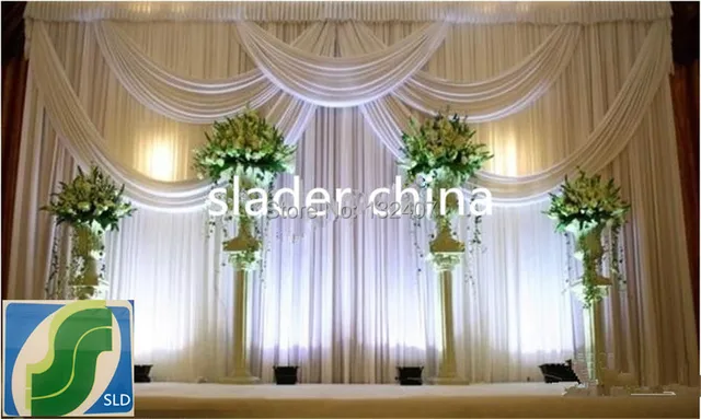 Wedding Backdrop Ice Silk Fabric Curtain For Wedding Backdrop Ice Silk Fabric Curtain For With Swag Wed Drape Free