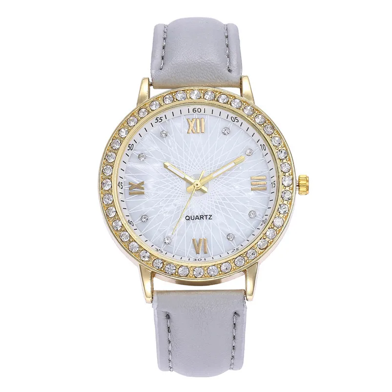 Rhinestone Women Watch Wristwatch Fashion Ladies Dress Leather Stainless Steel Sport Analog Quartz Wrist Watch Reloj mujer D27 (9)