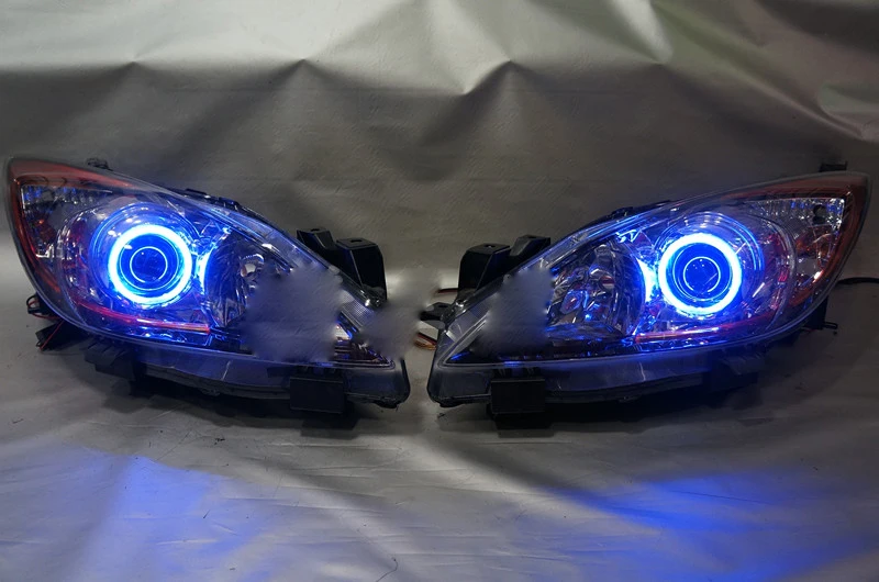 Ксенон 2011. Led фары Mazda 3 BK. Диодные фары Мазда 3. Led фары Мазда 3 бл. Мазда 3 с лед фарами.