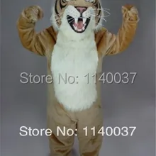 Плюшевый талисман Материал Тан дикая кошка костюм талисмана Взрослый размер крутой Cosply Костюмы для Хэллоуина Праздничная Вечеринка карнавал