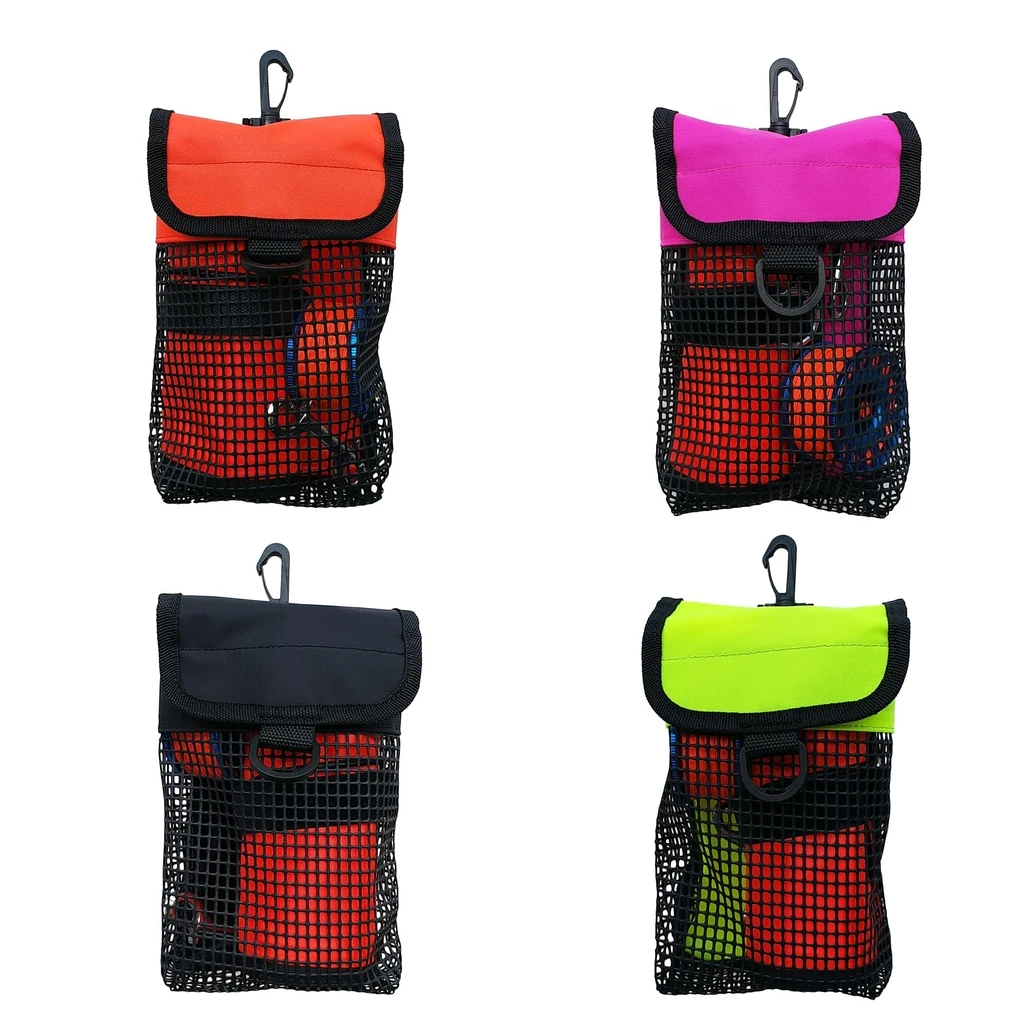 Duty Compact Mesh Gym Storage Bag Scuba Diving Reel Bolt Snap SMB Safety Marker Buoy Mesh Gear Bag Equipment Holder Carry Pouch