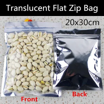 

Wholesale 50pcs Large 20x30cm 160micron Flat Bottom Plastic Gift Bag Aluminizing Foil Zipper Snack Bag Free Shipping