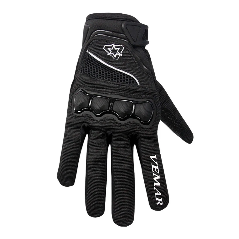 VEMAR Мотоциклетные Перчатки для мотоциклистов, мотоциклетные перчатки мото-перчатки простые и элегантные, для особого случая; нескользящие дышащие тактические камуфляж с жесткими защитными - Цвет: VE 190 Black