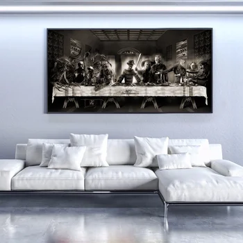 

The Last Supper Freddy vs Jason Horror Movie silk Poster Prints Home Wall Decor Painting Room