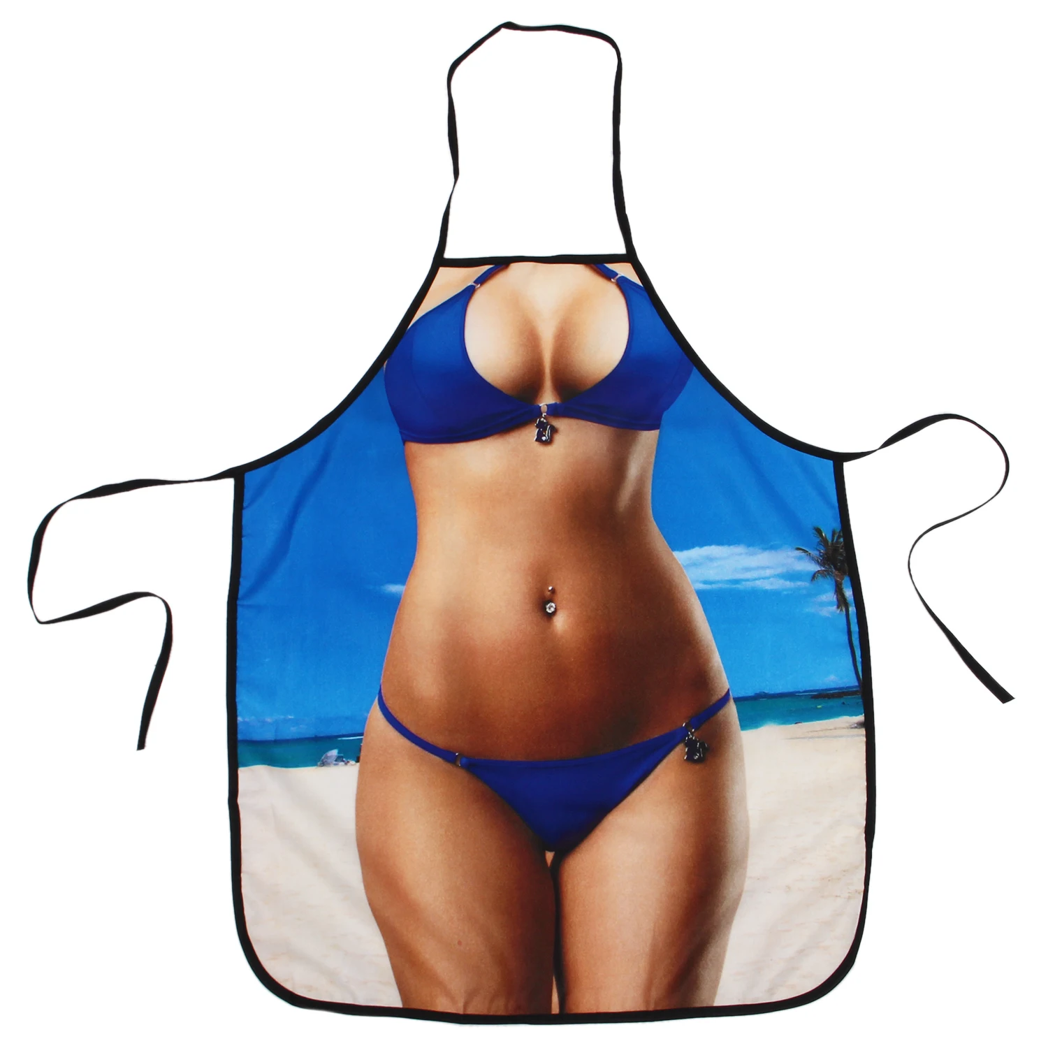 Top Sexy Kitchen Apron Funny Creative Cooking Aprons for Men Women Girlfirend Boyfriend Christmas Birthday Gifts (Beach B