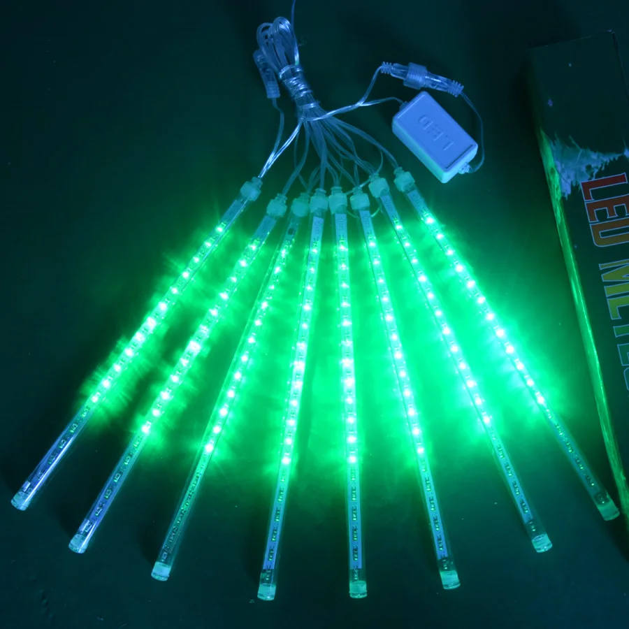 Chuveiro de Chuva Corda para o para o Jardim do Casamento Decoração do Feriado do Partido 8 Pçs e set 30 50 cm Colorido Meteoro Tubes Led Branco Quente Luz da Jardim do Casamento da Árvore 13 Tubes Chuveiro de Chuva LED Branco Quente