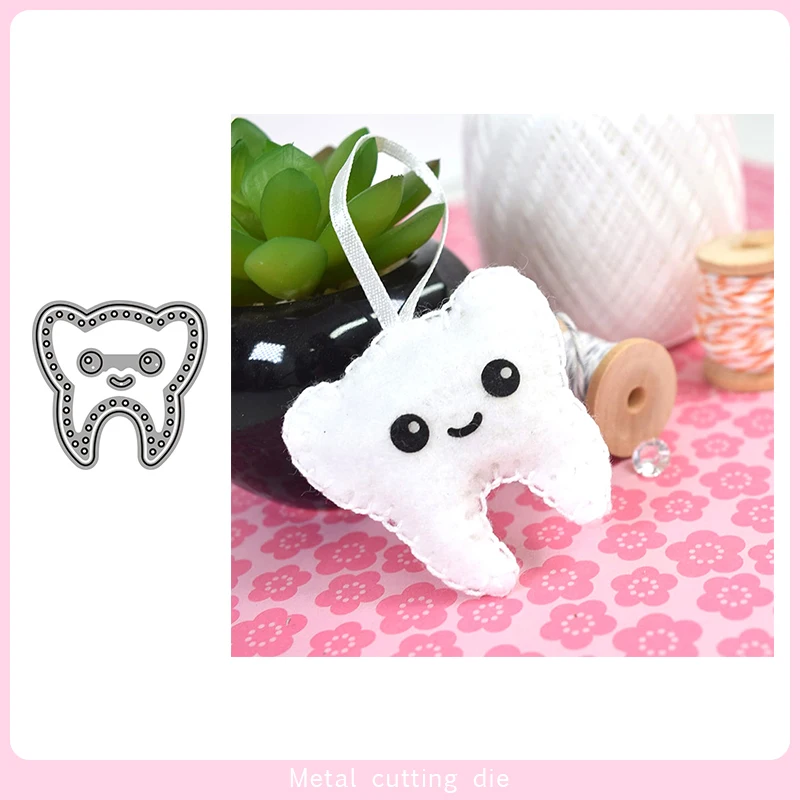 

Cute Stitched Tooth Toy Metal Cutting Dies for DIY Scrapbooking Photo Album Decorative Embossing Paper Card Crafts Die Cut 2019