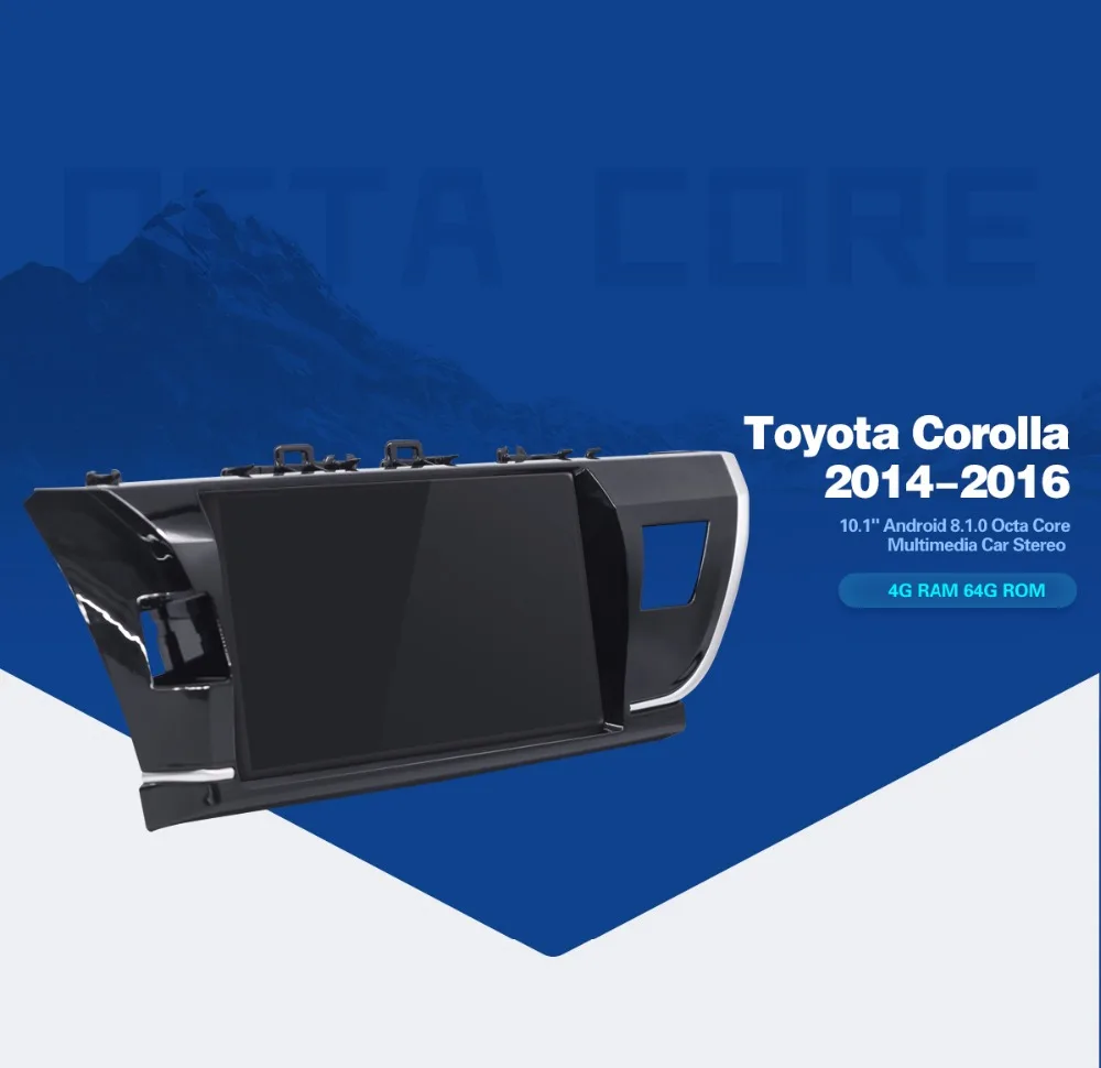 Sale Joying Android 8.1 for toyota corolla 2014-2016 10.1" 2 din car radio DSP navigation car stereo GPS carplay TMPS 4GB+64GB SWC BT 9