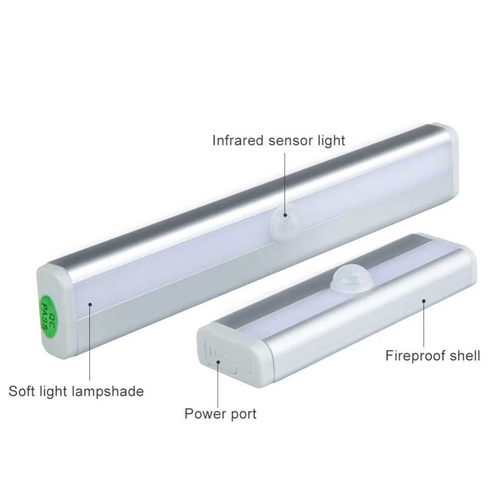 PIR датчик движения светодиодная подсветка под шкаф 6 10 светодиодный s беспроводной ночной Светильник кухонный шкаф лестницы коридор настенный светильник