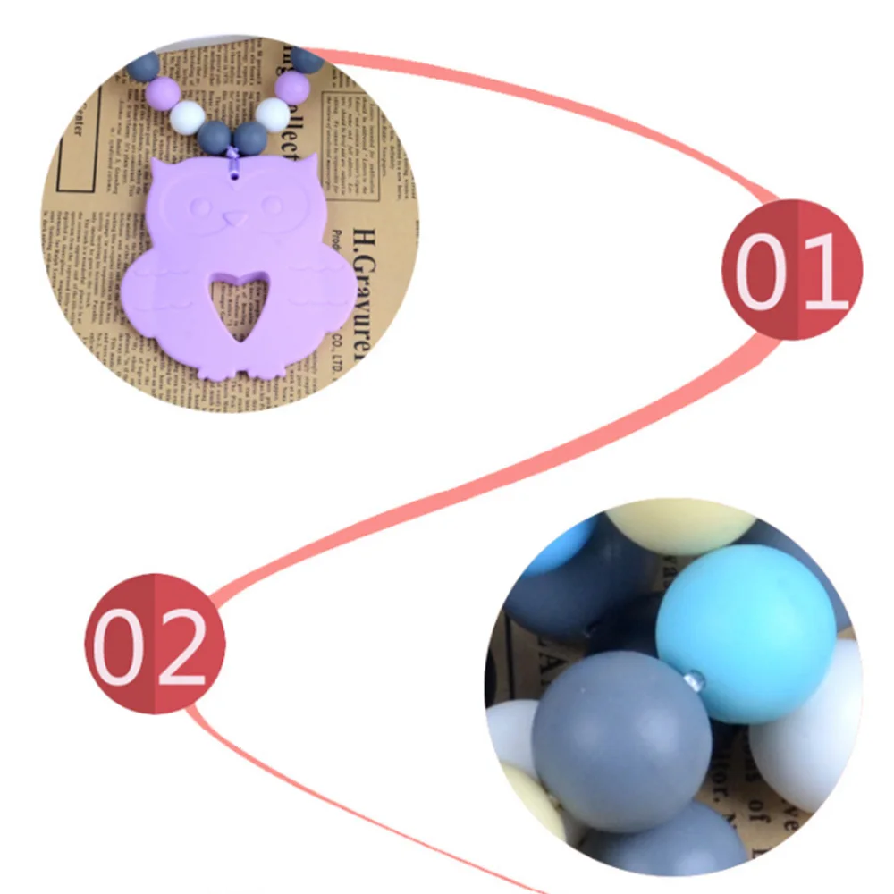Европейский Стиль модные Цвет Детские молярная безопасности аксессуары Прорезыватель Еда Класс силиконовые детские молярная ожерелья