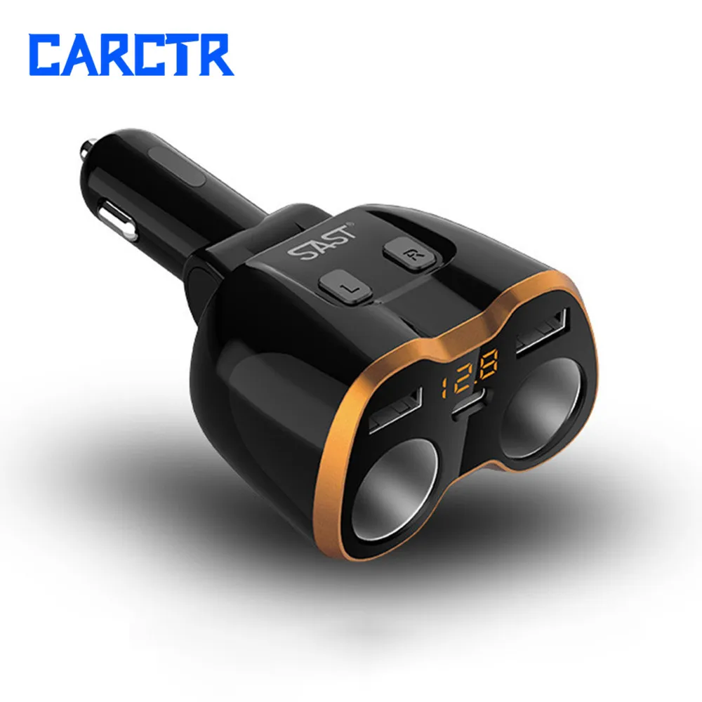 

4.8 A Car Charger One-to-two Cigarette Lighter Double USB Fast Charge Camera Monitor Adapter Car Power Splitter M96