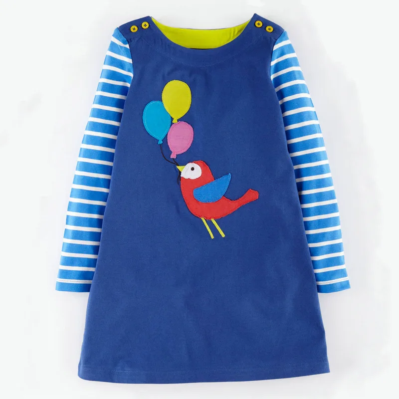 

Girls Dress 2017 New Autumn Striped Girls Clothes Long Sleeve Cartoon Animals Graffiti for Kids Dresses Baby Christmas Dress