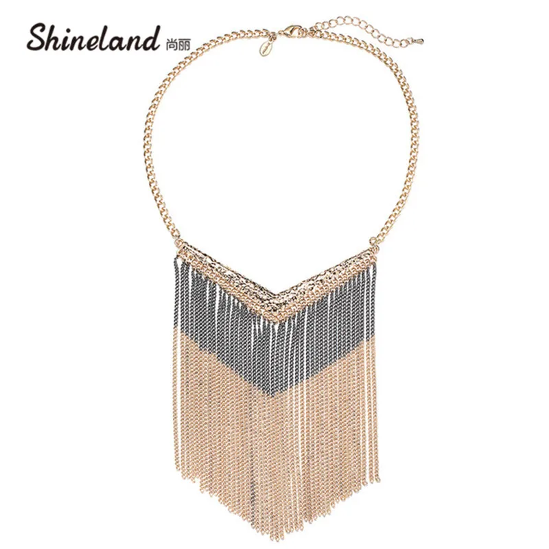Женское Ожерелье Shineland винтажное ожерелье чокер с кисточками 2020|vintage statement