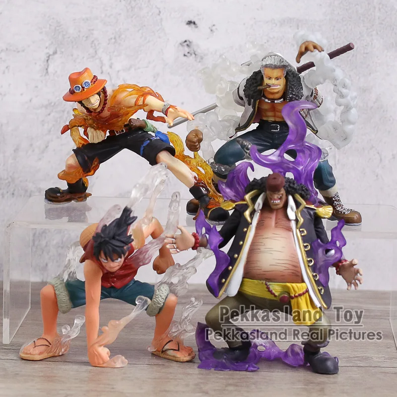 

Anime One Piece Teach/ Luffy/ Ace/ Smoker Devil Fruit Ability Ver. PVC Figures Collection Model Toys for Kids Gift 4pcs/set